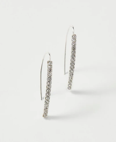 Ann Taylor Pavé Drop Earrings Silvertone Women's