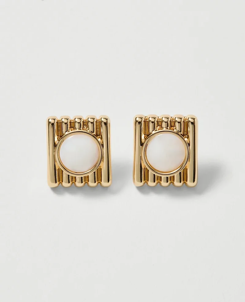 Ann Taylor Textured Stone Stud Earrings Women's