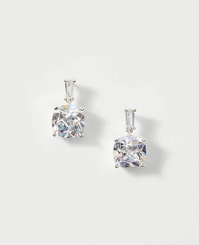 Ann Taylor Crystal Stud Earrings Silvertone Women's