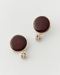 Ann Taylor Crystal Stone Stud Earrings Goldtone Women's