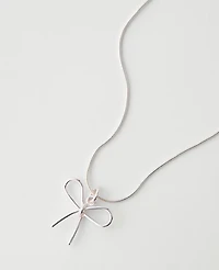 Ann Taylor Metal Bow Pendant Necklace Women's