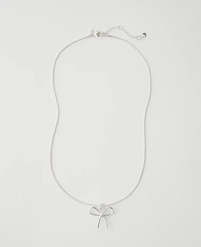 Ann Taylor Metal Bow Pendant Necklace Women's