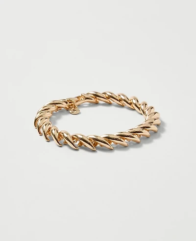 Ann Taylor Twisted Rope Metal Bracelet Goldtone Women's