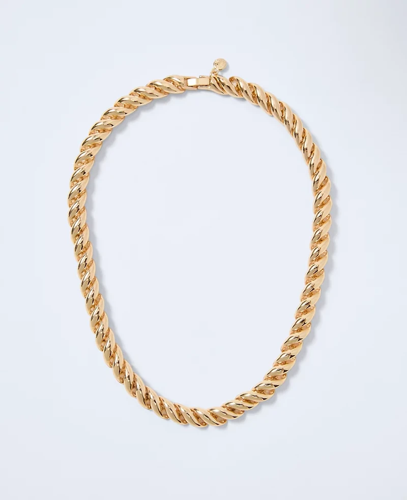 Ann Taylor Metal Link Necklace Goldtone Women's