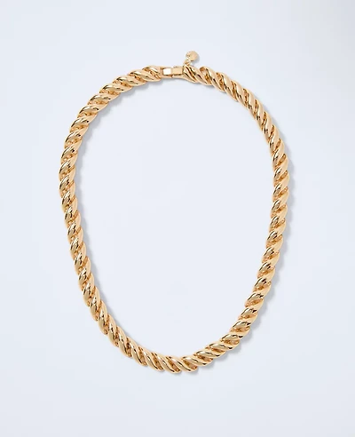 Ann Taylor Metal Link Necklace Goldtone Women's