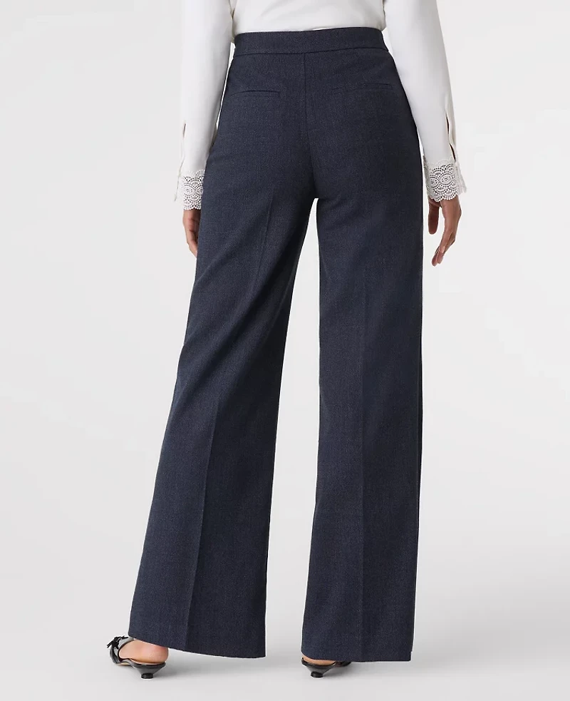 Ann Taylor The Petite Everyday Sailor Wide Leg Pant Indigo Blend Women's