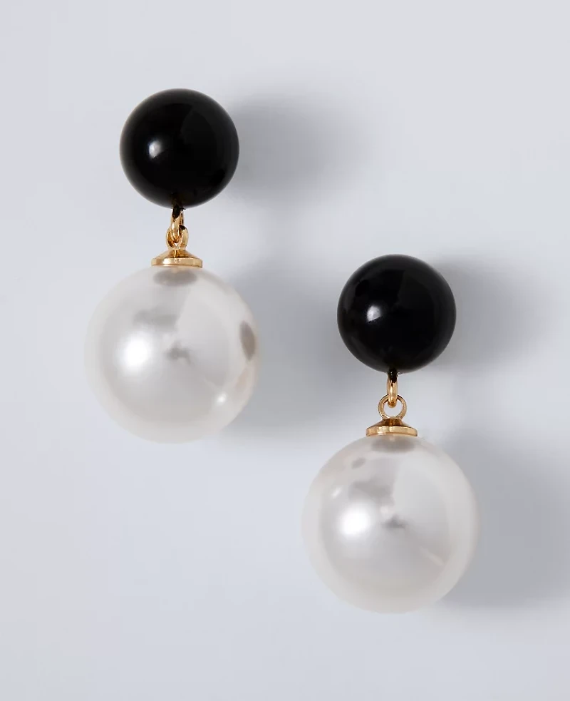 Ann Taylor Pearlized Drop Earrings Ivory Women's