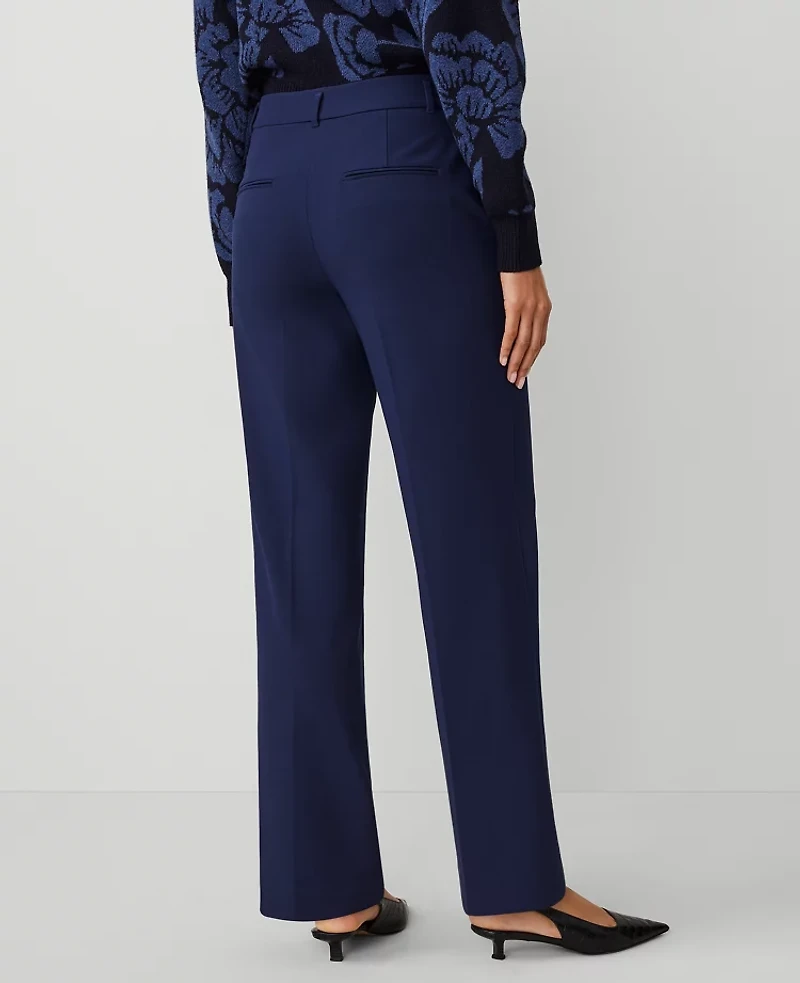 Ann Taylor The Petite Side-Zip Straight Pant Bi-Stretch Pure Sapphire Women's