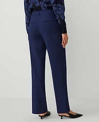 Ann Taylor The Petite Side-Zip Straight Pant Bi-Stretch Pure Sapphire Women's
