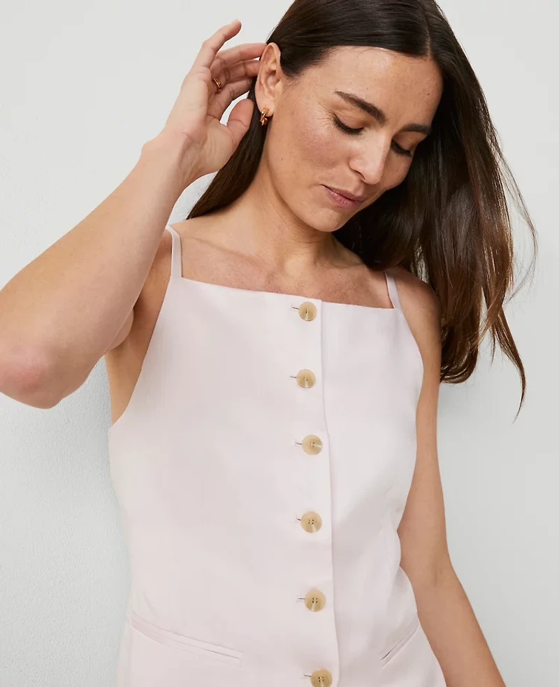 Ann Taylor Petite Strappy Vest Top Pale Peony Women's