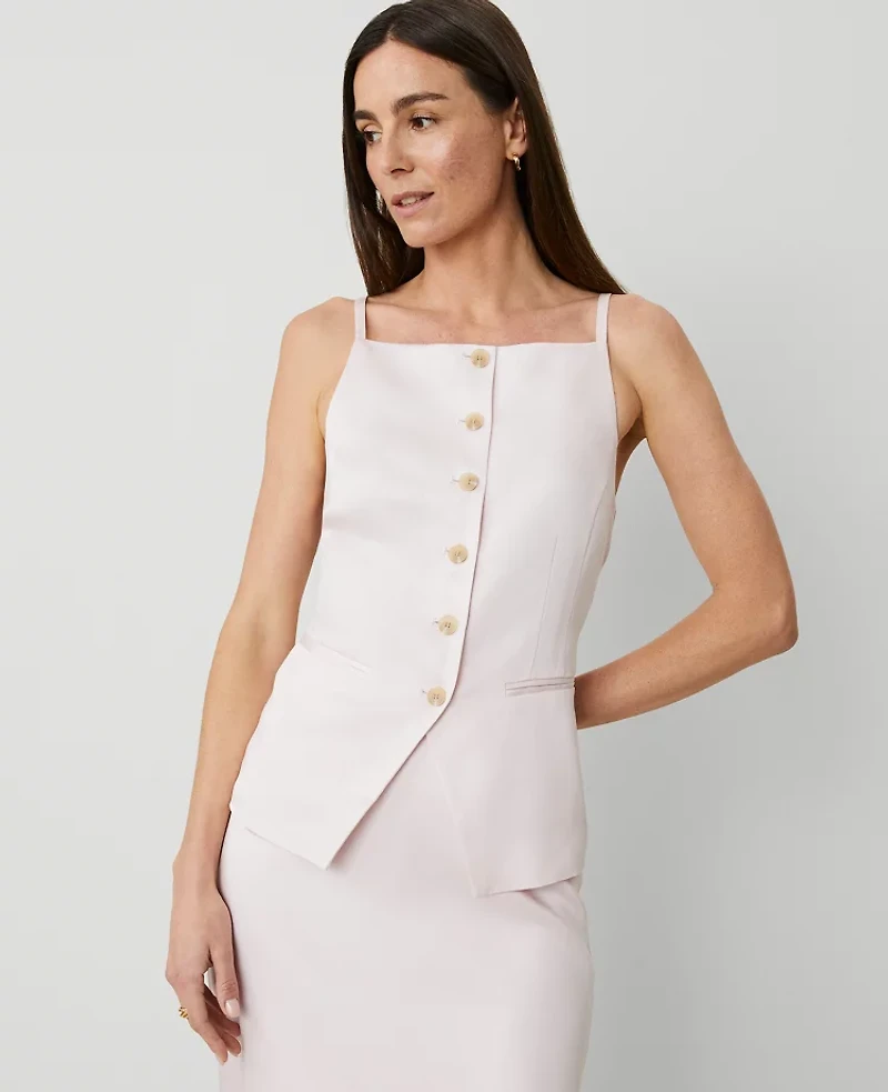 Ann Taylor Petite Strappy Vest Top Pale Peony Women's