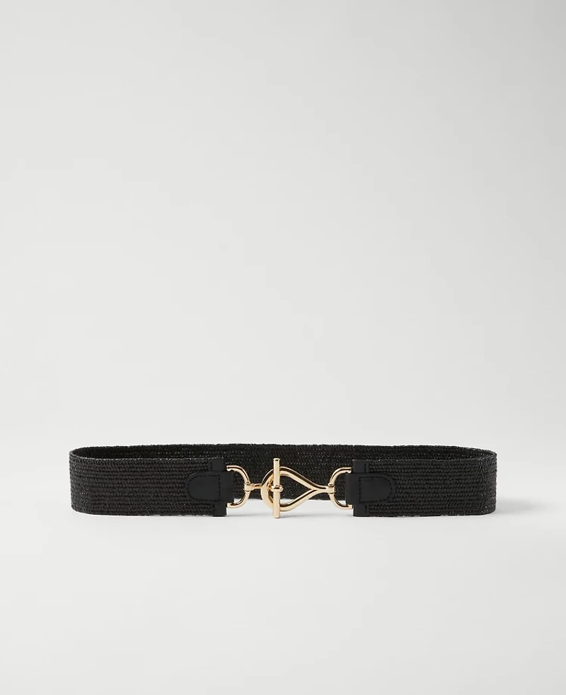 Ann Taylor Straw Stretch Belt XS/S Women's