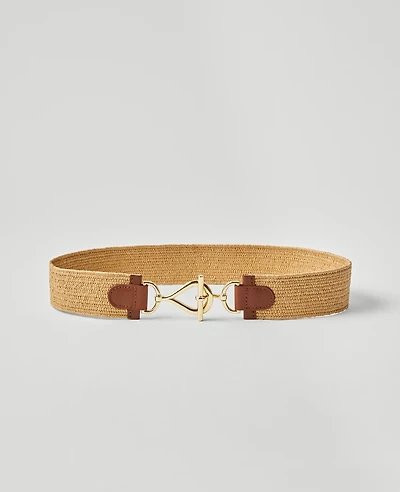 Ann Taylor Straw Stretch Belt Size XS/S Natural Women's