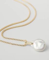 Ann Taylor Freshwater Pearl Pendant Necklace Goldtone Women's