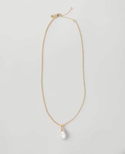 Ann Taylor Freshwater Pearl Pendant Necklace Goldtone Women's