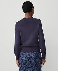 Ann Taylor Button Envelope Neck Sweater Size XS Night Sky Women's