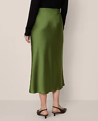 Ann Taylor Satin Bias Midi Slip Skirt Women's