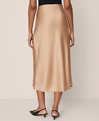 Ann Taylor Satin Bias Midi Slip Skirt Women's
