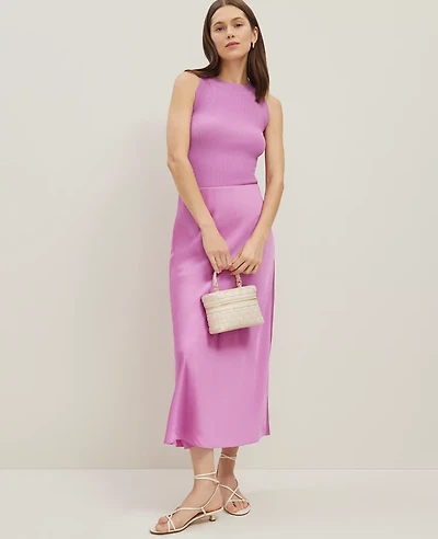 Ann Taylor Satin Bias Midi Slip Skirt Women's