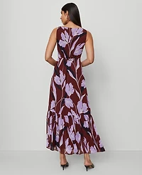 Ann Taylor Floral Twist Maxi Dress B Windsor Wine Women's