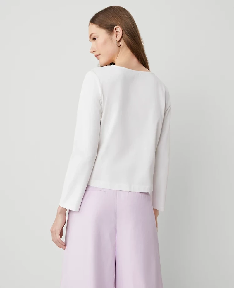 Ann Taylor Crew Neck Top Size XS White Women's