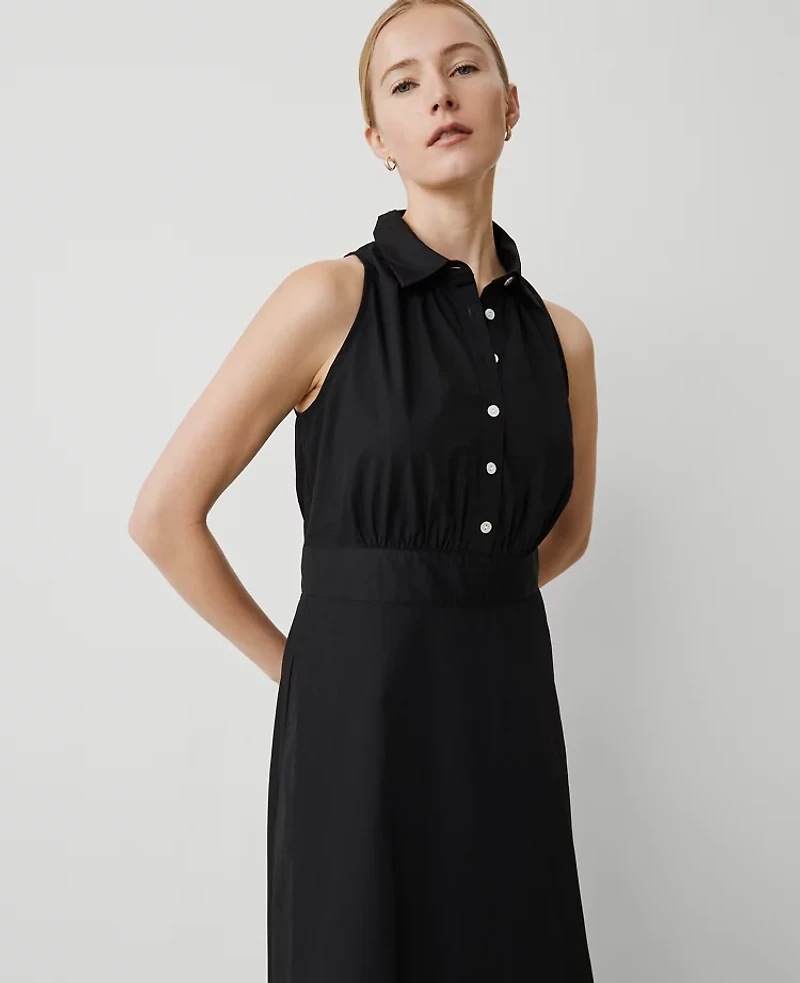 Ann Taylor Petite Sleeveless Flare Shirtdress Women's