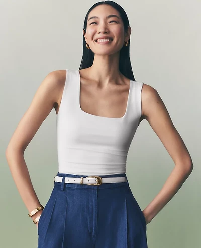 Ann Taylor Petite Square Neck Tank Top Women's