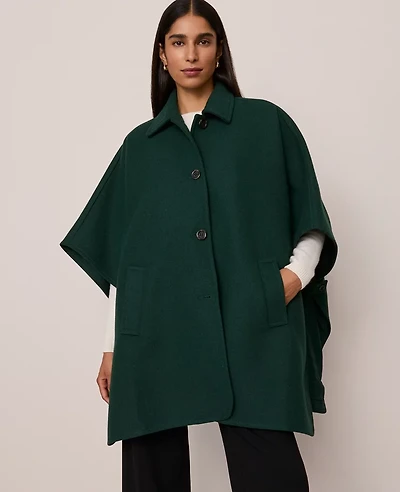 Ann Taylor Buttoned Trench Cape Pine Grove Women's