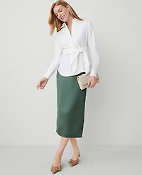 Ann Taylor Petite Side Tie Shirt Size 2XS White Women's