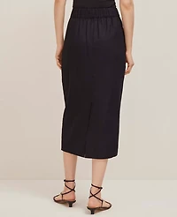 Ann Taylor The Petite Linen Blend Clean Midi Skirt Women's