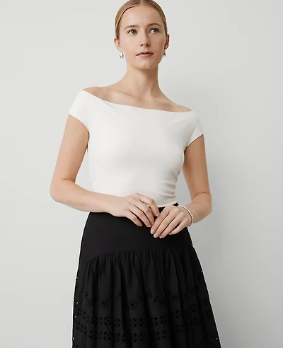 Ann Taylor Petite Off-The-Shoulder Top Women's