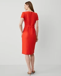 Ann Taylor Tweed Short Sleeve Sheath Dress Size 10 Grenadine Punch Women's