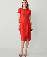 Ann Taylor Tweed Short Sleeve Sheath Dress Size 10 Grenadine Punch Women's