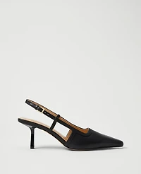Ann Taylor Leather Nip Toe Slingback Pumps Women's