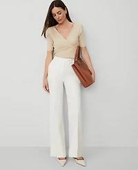 Ann Taylor The Petite Modern Wide-Leg Pant Size 12 Winter White Women's