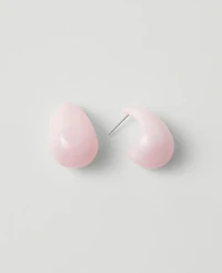 Ann Taylor Stone Teardrop Hoop Earrings Pink Peony Women's