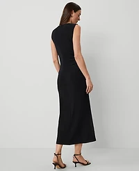 Ann Taylor Petite Knit Midi Sheath Dress Black Women's