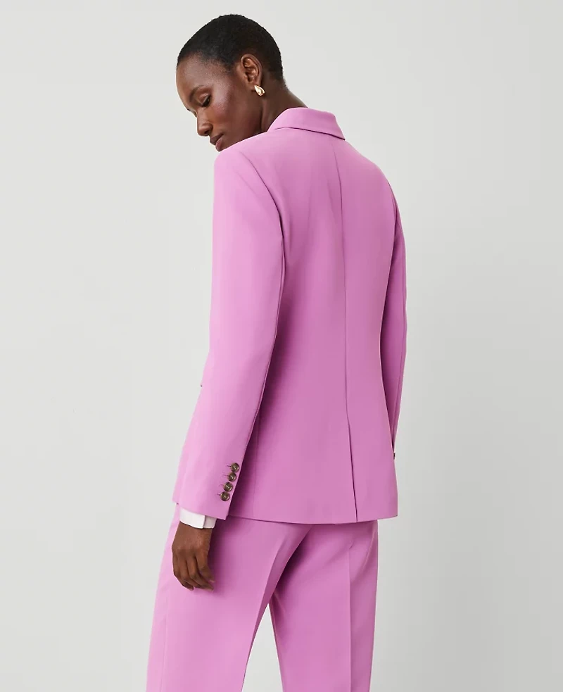 Ann Taylor The Two-Button Blazer in Fluid Crepe Size 14 Orchid Glow Women's