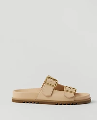 Ann Taylor Weekend Collection Double Buckle Leather Sport Sandals Sands Edge Women's