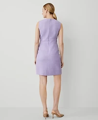 Ann Taylor Petite Tweed Button Shift Dress Radiant Amethyst Women's