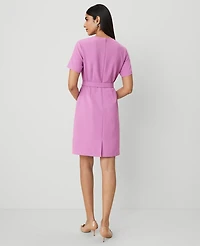 Ann Taylor Petite Belted Sheath Dress Orchid Glow Women's
