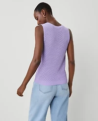 Ann Taylor Petite Stitched Sweater Shell Top Radiant Amethyst Women's