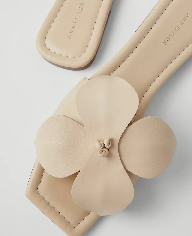 Ann Taylor Leather Flower Sandal Size 8 1/2 Sands Edge Women's