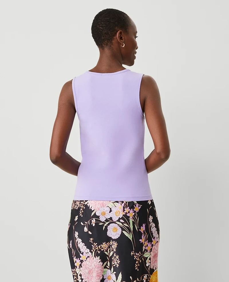 Ann Taylor Petite Modern Scoop Neck Tank Top Size Small Radiant Amethyst Women's