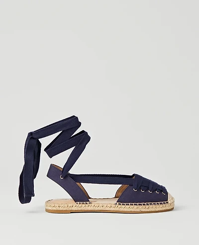 Ann Taylor Weekend Collection Lace-Up Espadrille Flats Women's
