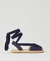 Ann Taylor Weekend Collection Lace-Up Espadrille Flat Women's