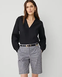 Ann Taylor The Boardwalk Short in Plaid Size 0 Night Sky Women's