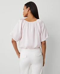 Ann Taylor Petite Bubble Hem Top Size Small Pale Peony Women's