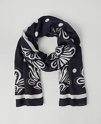Ann Taylor Floral Scarf Night Sky Women's