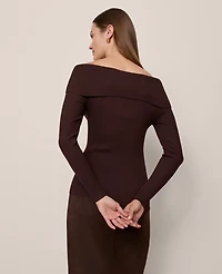 Ann Taylor Twisted Off-The-Shoulder Sweater Women's